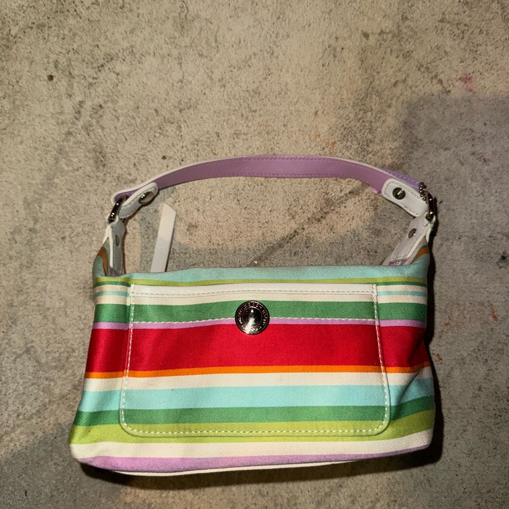 Coach Multicolor Striped Shoulder Bag